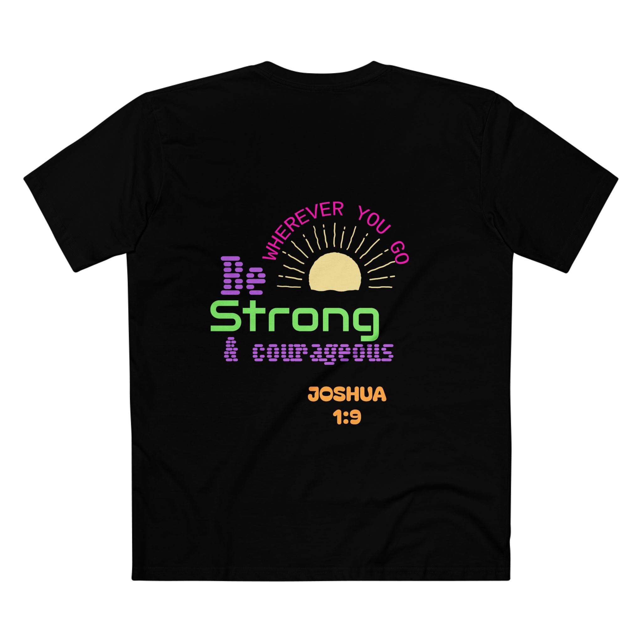 Joshua 1:9 Christian T-Shirt — "Be Strong & Courageous" Faith Tee