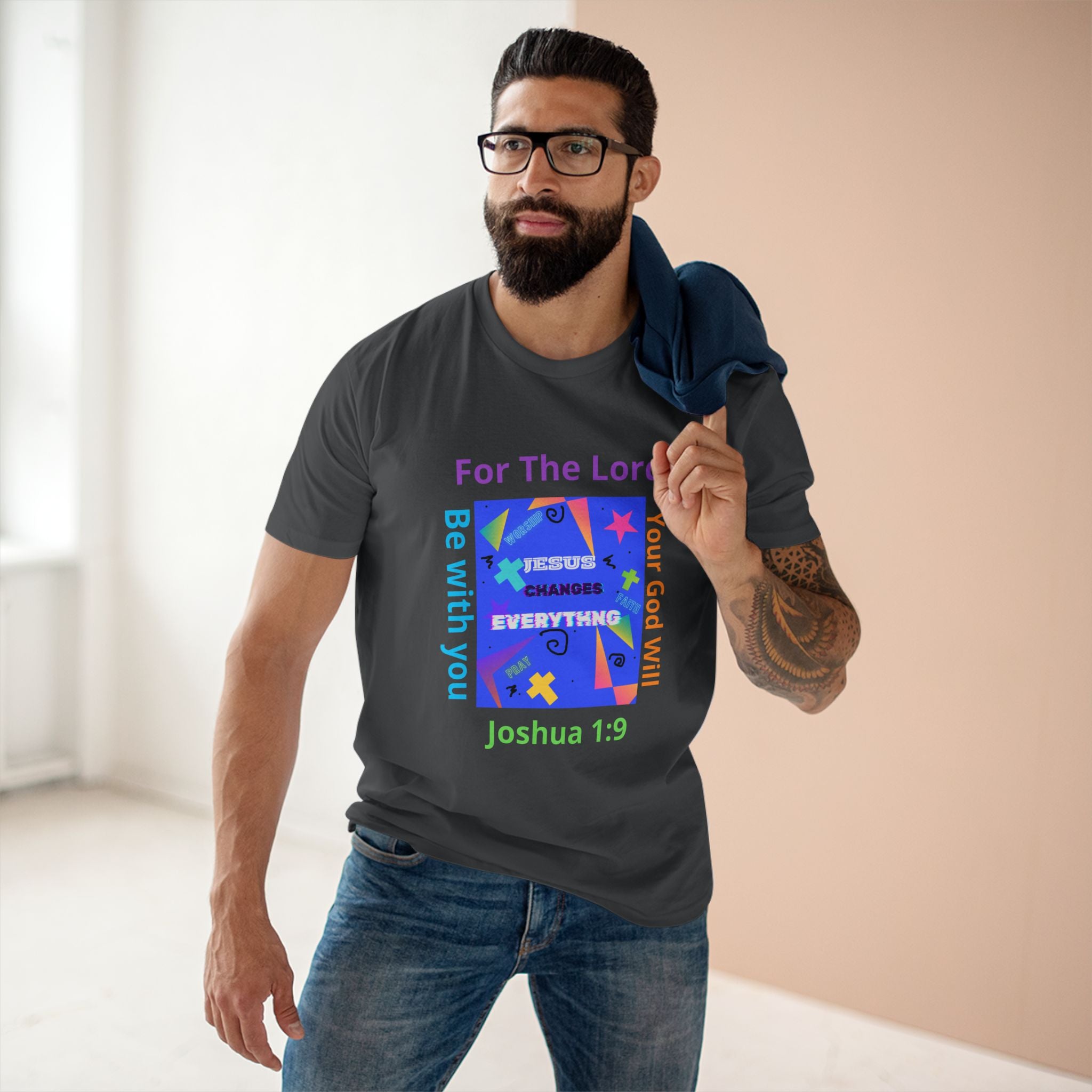 Joshua 1:9 Christian T-Shirt — "Be Strong & Courageous" Faith Tee