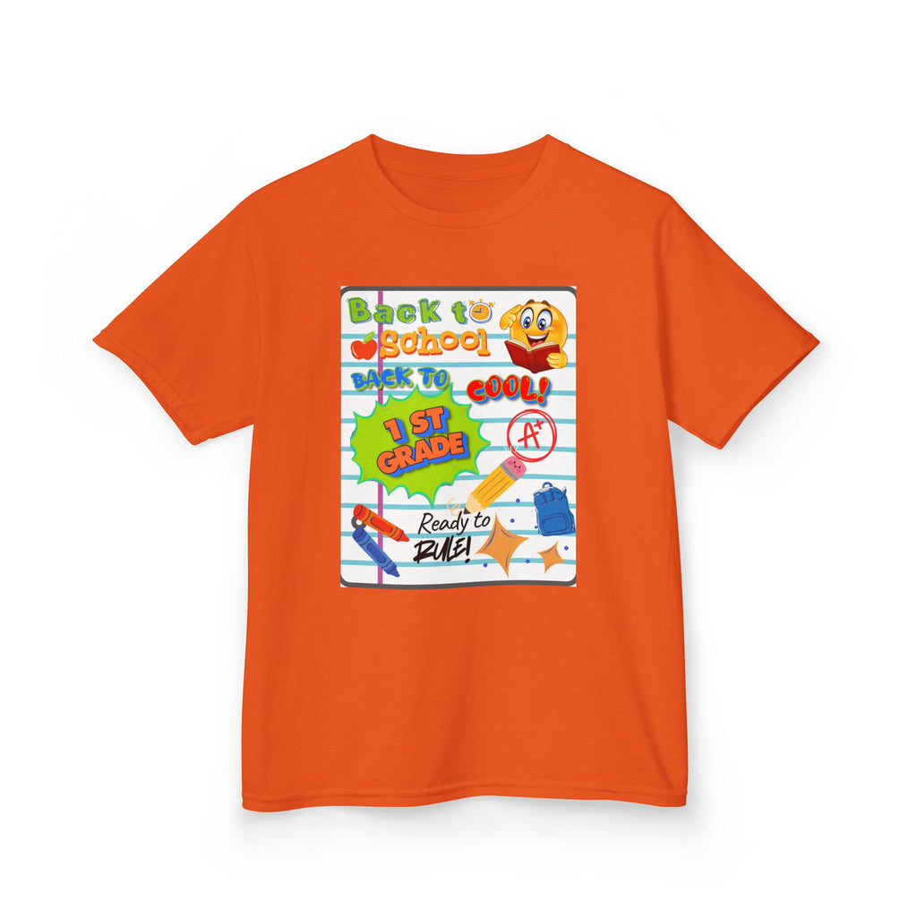 1st Grade Back to School Kids T‑Shirt - "Back to School" Lined Paper Design