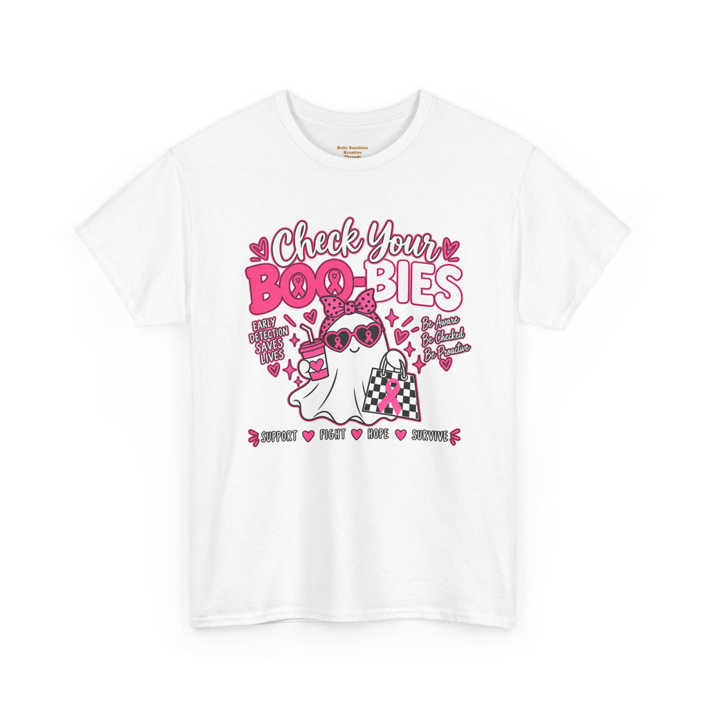 Check Your Boo-bies Tee — Breast Cancer Awareness Ghost Graphic T-Shirt