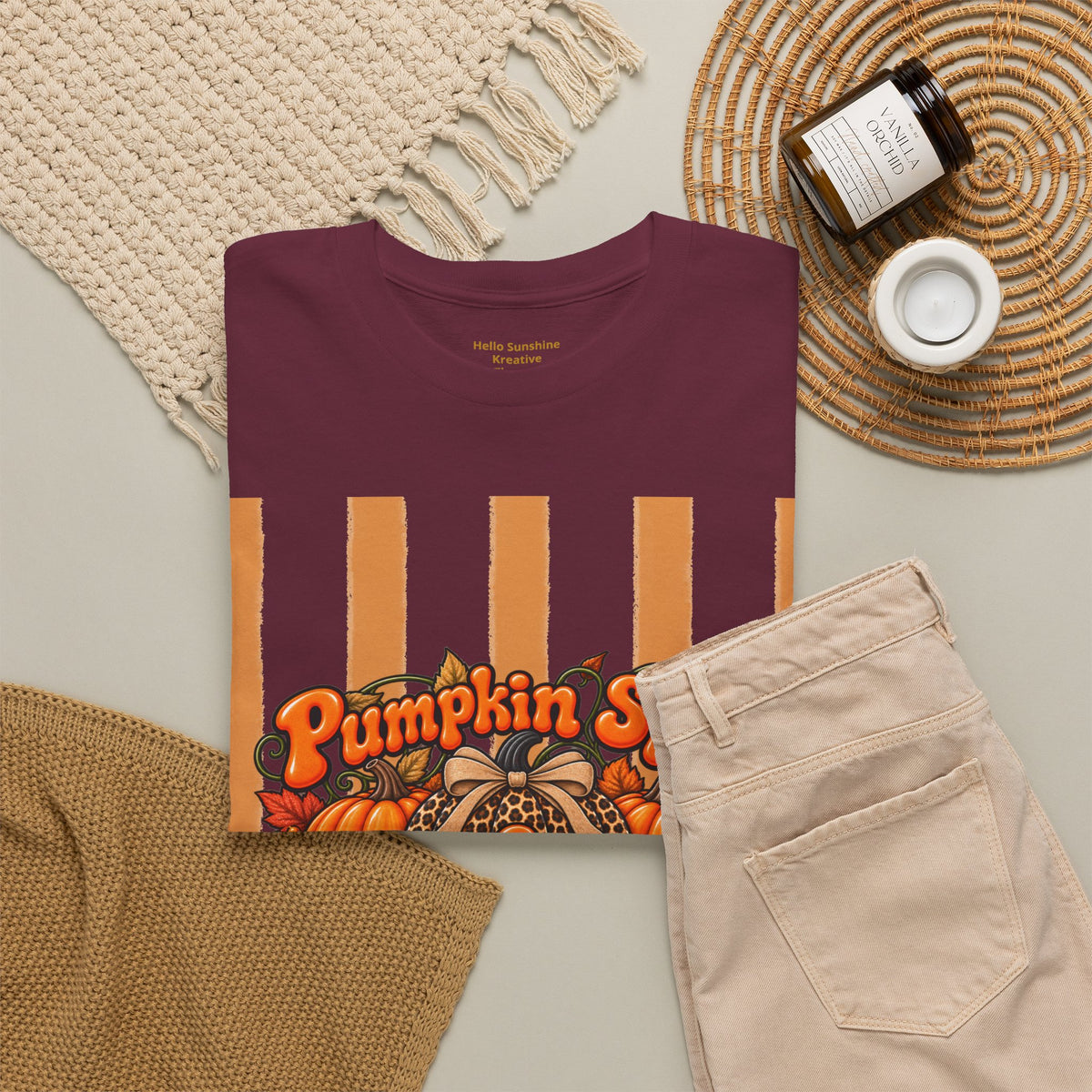 Pumpkin Spice & Praisin' Christ Tee — Fall Christian Pumpkin Graphic T-Shirt