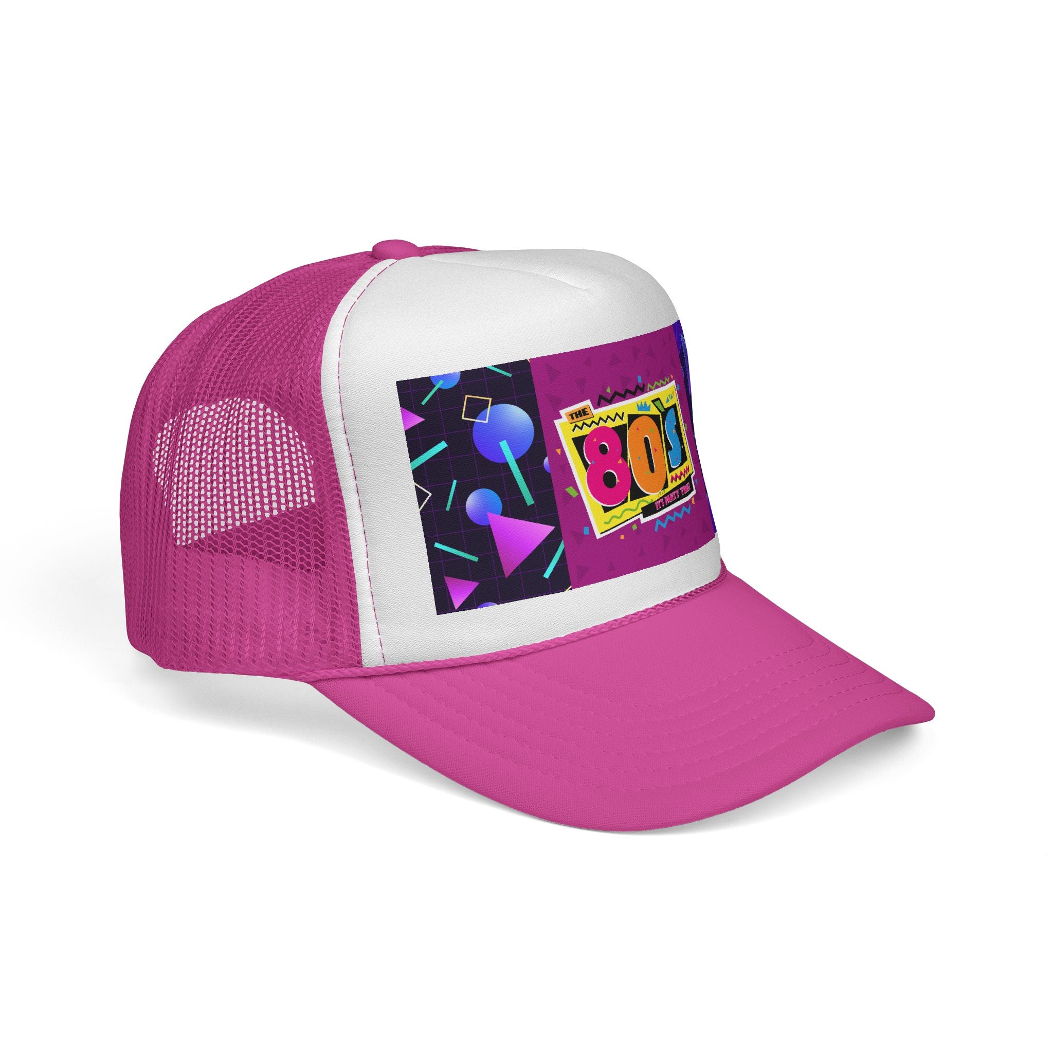 80s Retro Trucker Cap — Neon Memphis Design