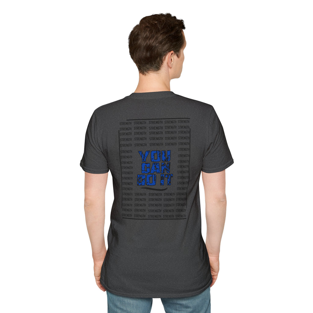 Strength "You Can Do It" T-Shirt — Minimal Blue Logo Tee