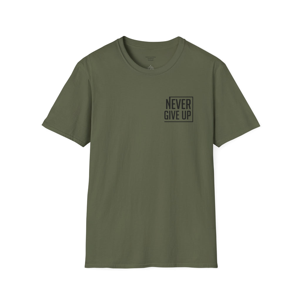 Never Give Up T-Shirt — Minimal Motivational Tee