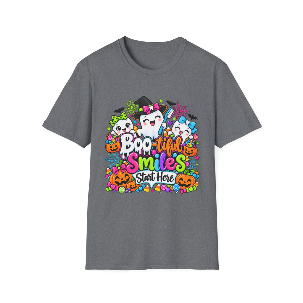 Boo-tiful Smiles Start Here Halloween T-Shirt
