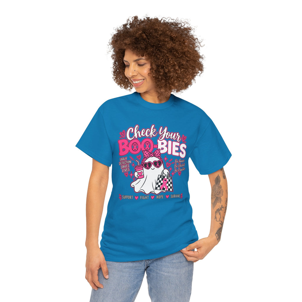 Check Your Boo-bies Tee — Breast Cancer Awareness Ghost Graphic T-Shirt
