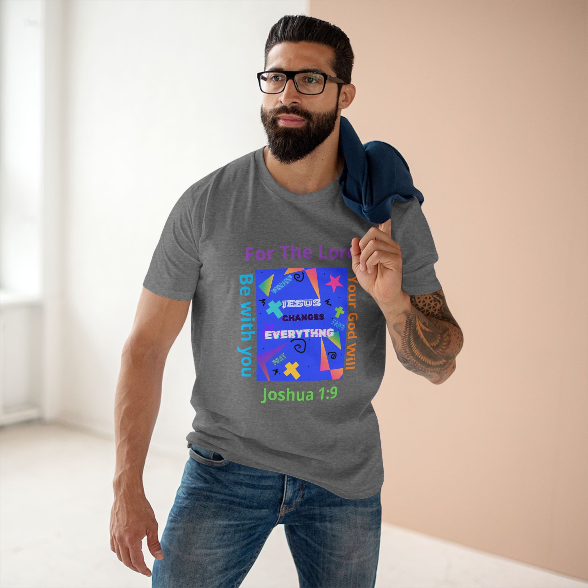 Joshua 1:9 Christian T-Shirt — "Be Strong & Courageous" Faith Tee