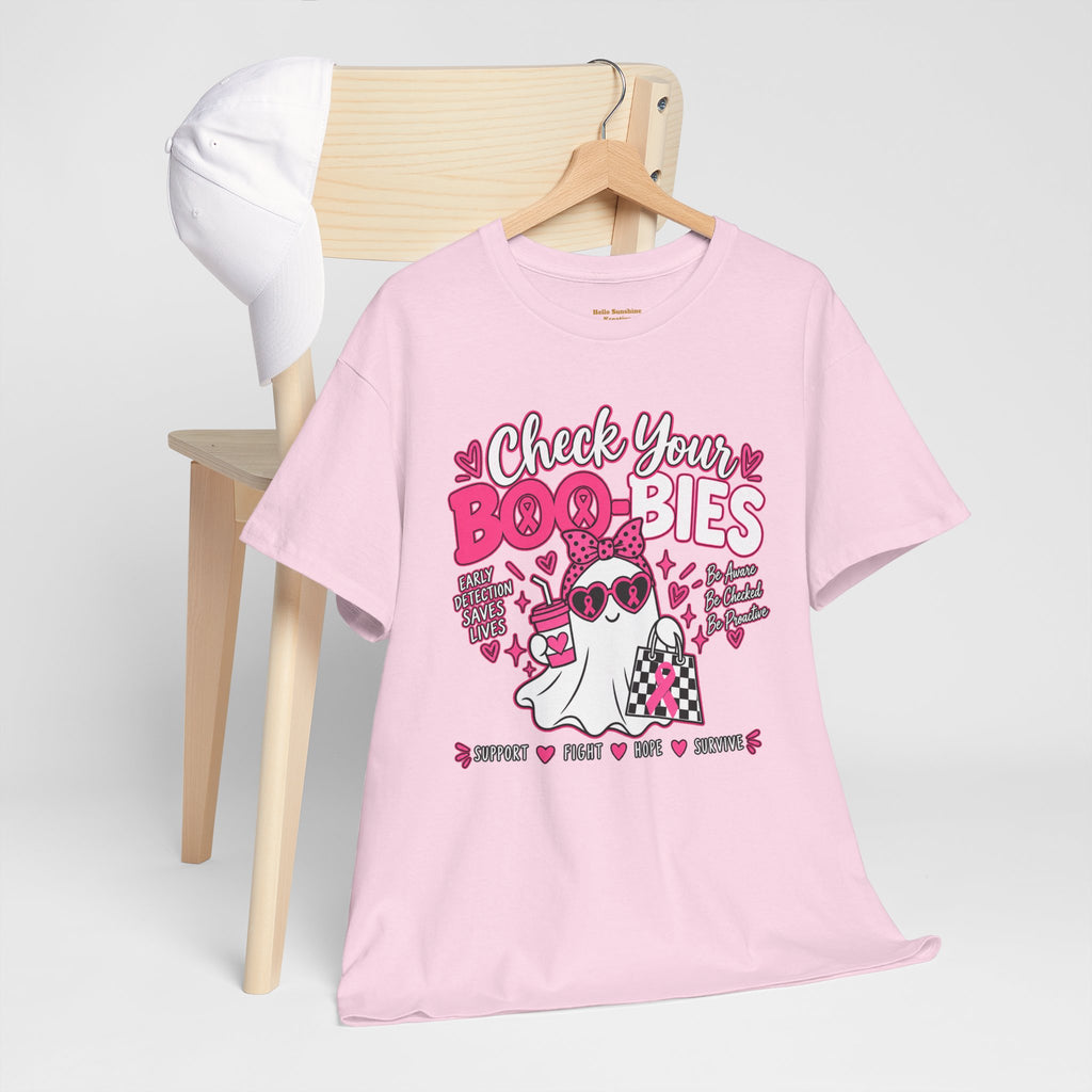Check Your Boo-bies Tee — Breast Cancer Awareness Ghost Graphic T-Shirt