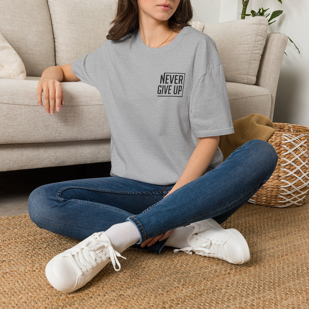 Never Give Up T-Shirt — Minimal Motivational Tee