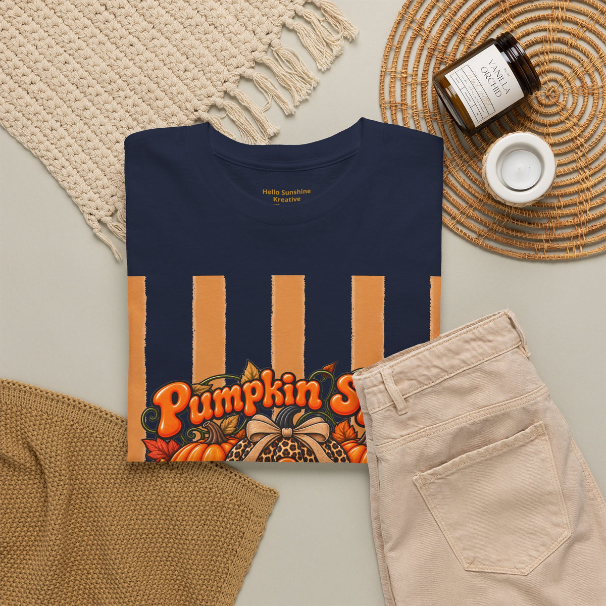 Pumpkin Spice & Praisin' Christ Tee — Fall Christian Pumpkin Graphic T-Shirt