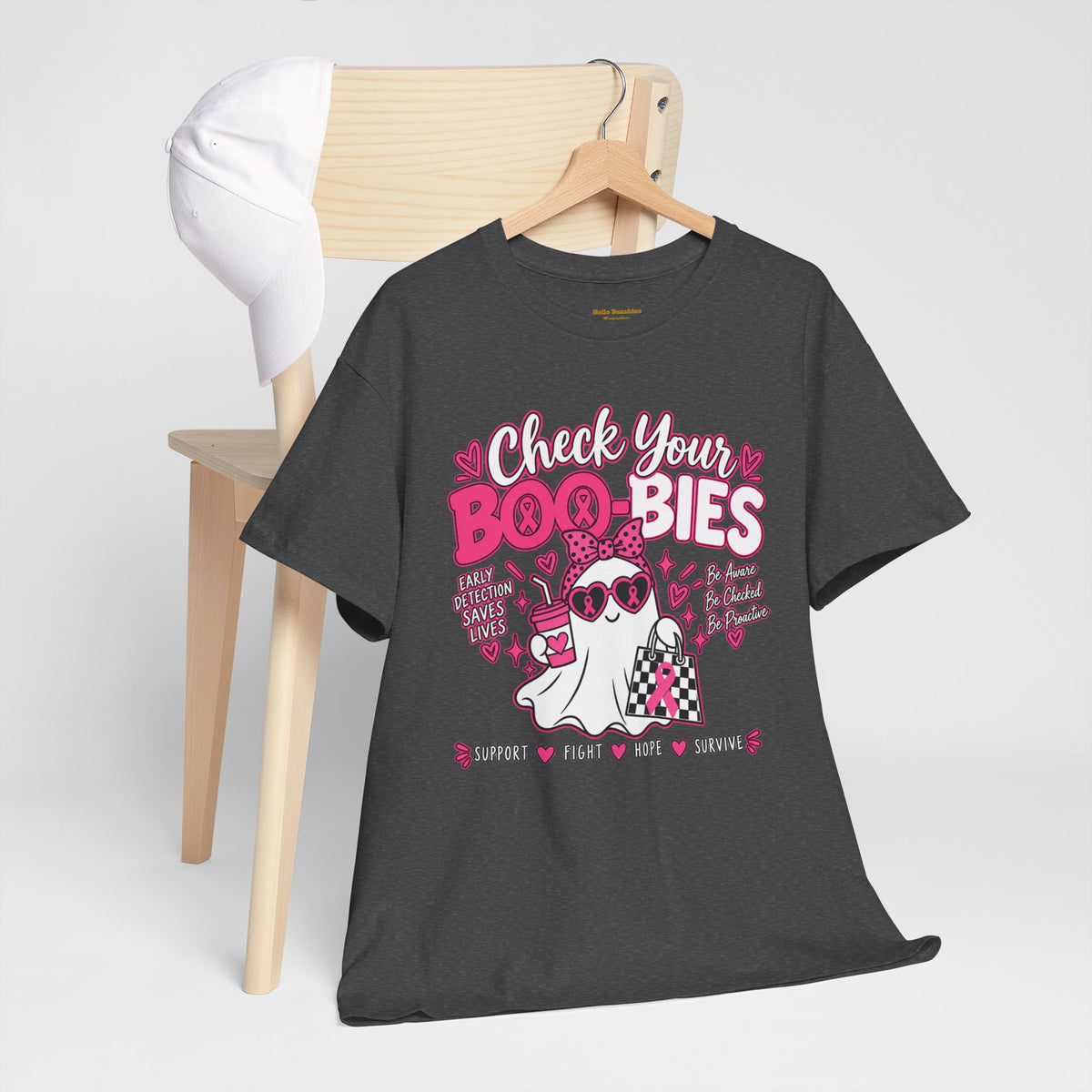 Check Your Boo-bies Tee — Breast Cancer Awareness Ghost Graphic T-Shirt