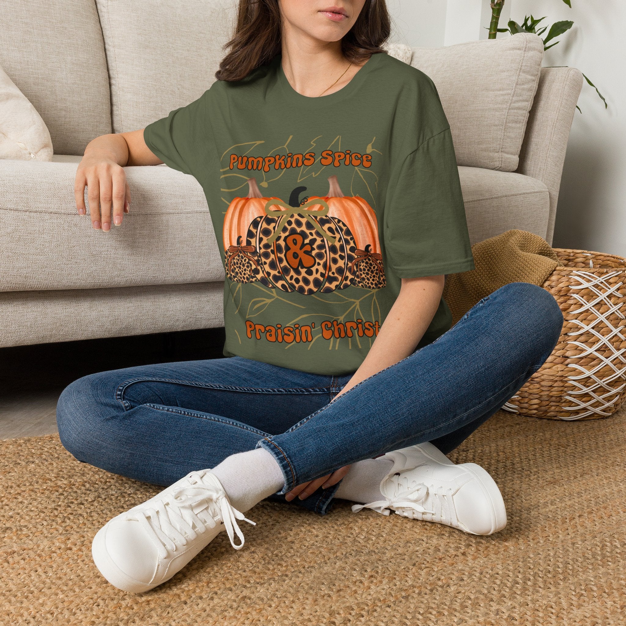 Pumpkin Spice Leopard Tee — Fall Graphic T‑Shirt