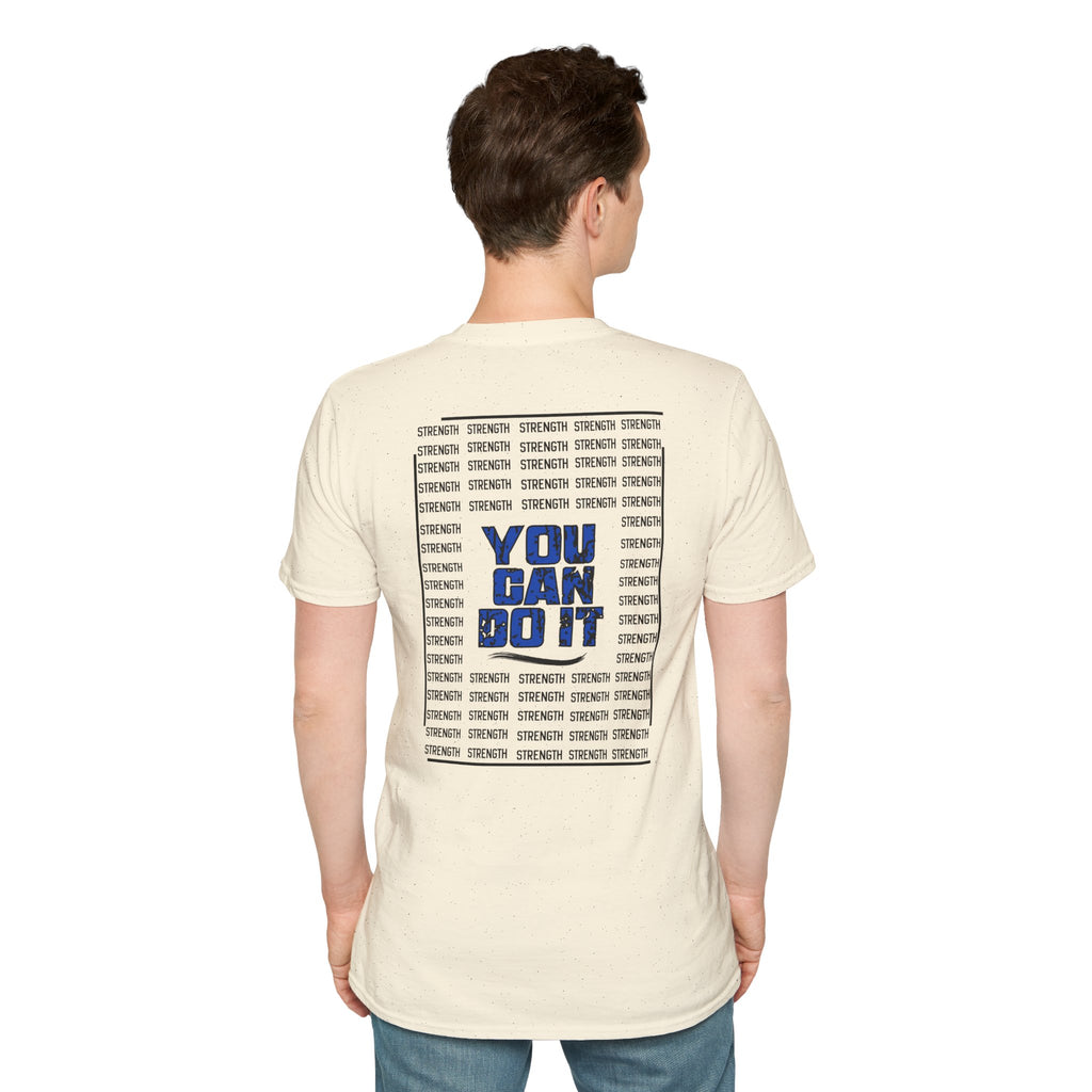 Strength "You Can Do It" T-Shirt — Minimal Blue Logo Tee