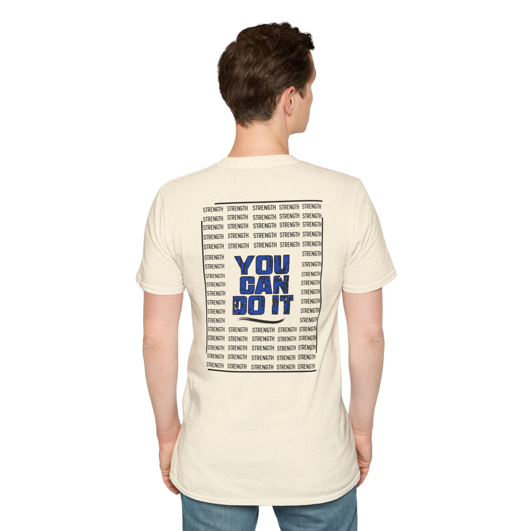 Strength "You Can Do It" T-Shirt — Minimal Blue Logo Tee