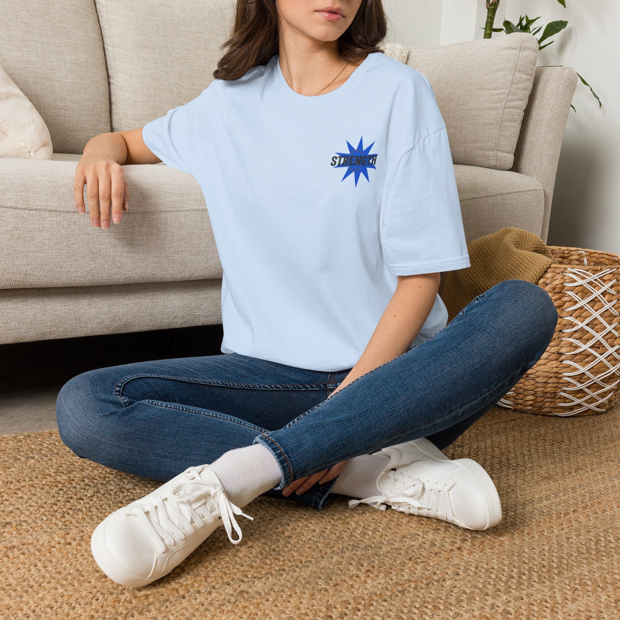 Strength "You Can Do It" T-Shirt — Minimal Blue Logo Tee
