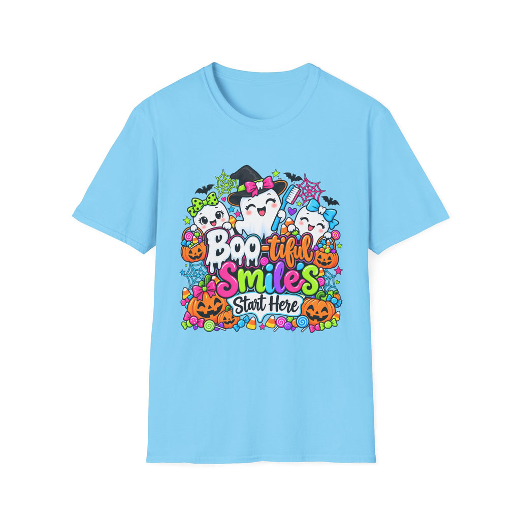Boo-tiful Smiles Start Here Halloween T-Shirt