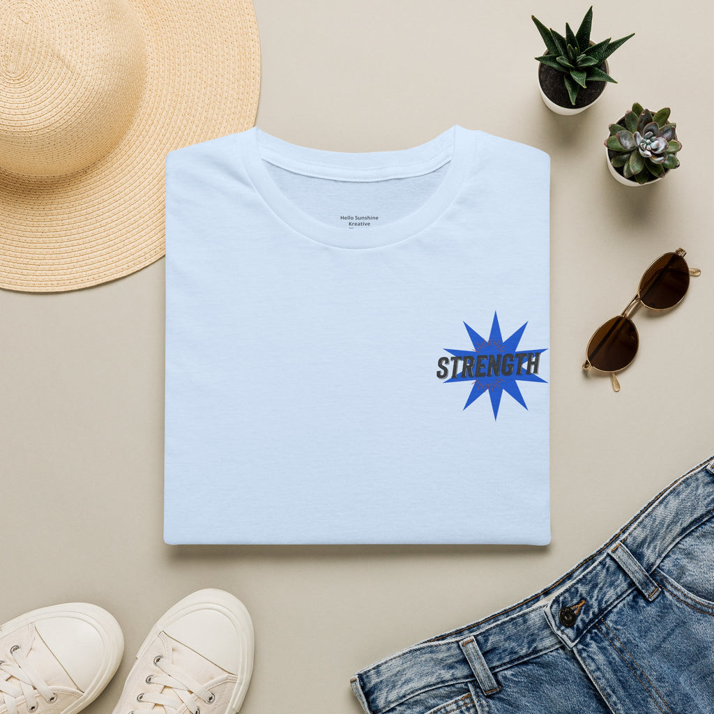 Strength "You Can Do It" T-Shirt — Minimal Blue Logo Tee