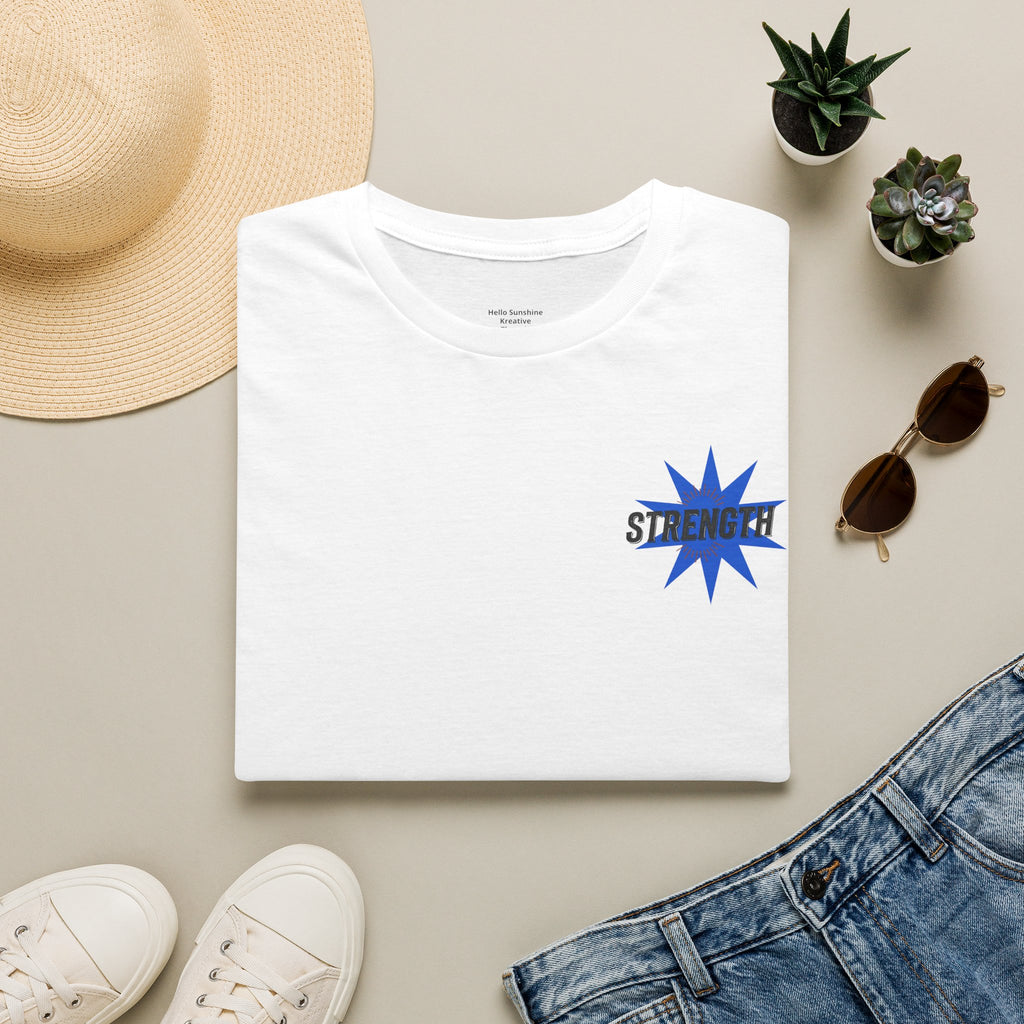 Strength "You Can Do It" T-Shirt — Minimal Blue Logo Tee