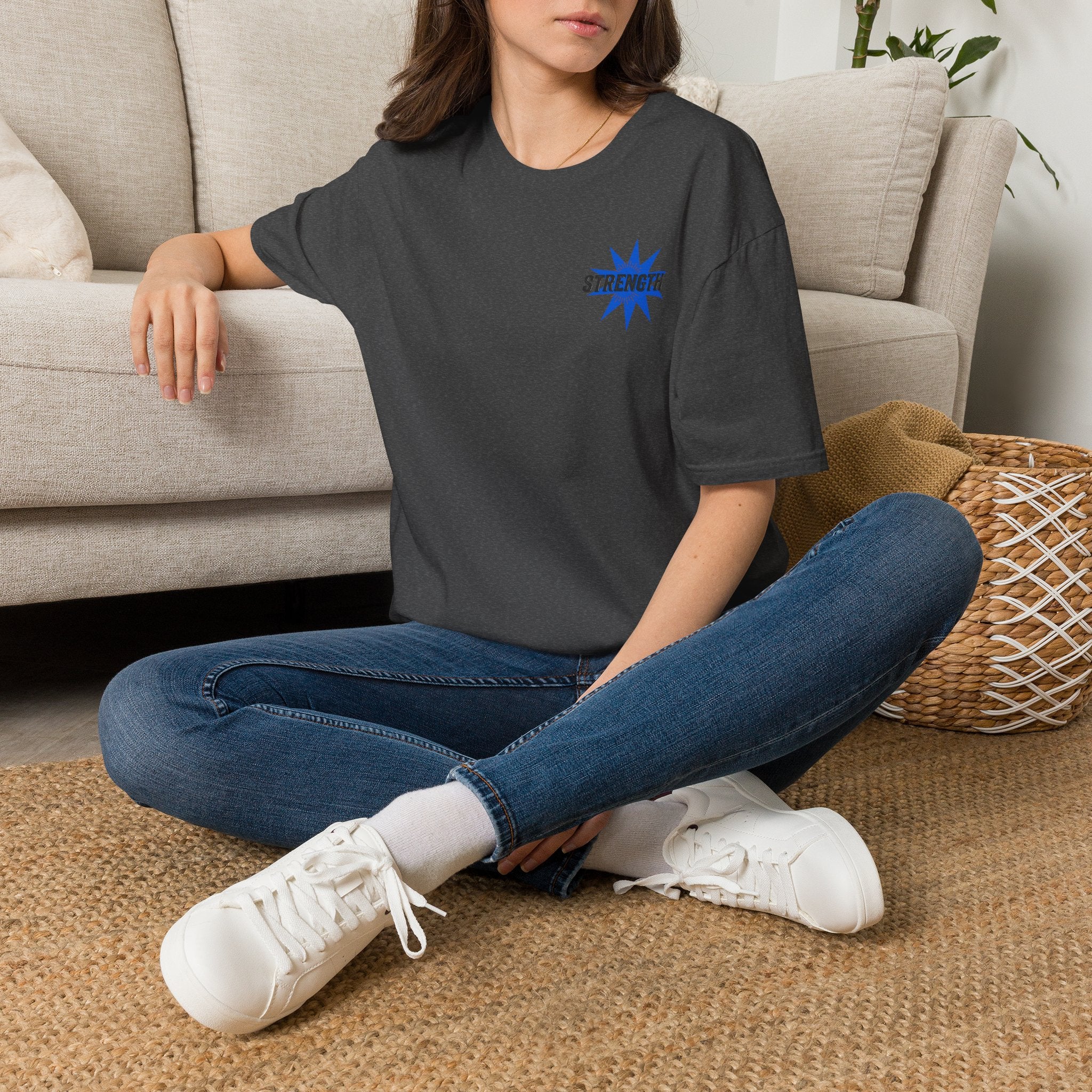 Strength "You Can Do It" T-Shirt — Minimal Blue Logo Tee