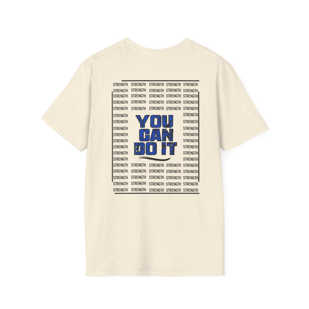 Strength "You Can Do It" T-Shirt — Minimal Blue Logo Tee