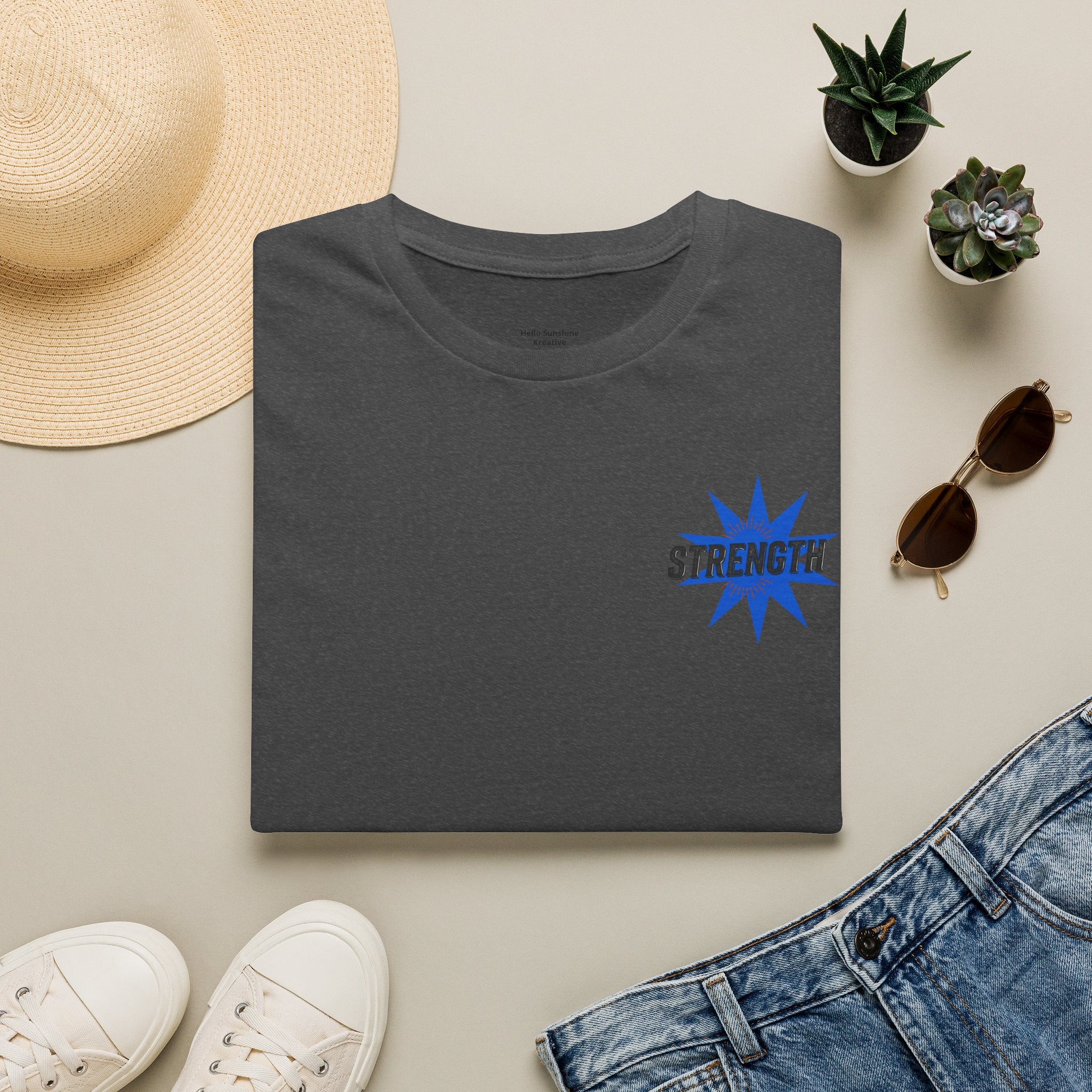 Strength "You Can Do It" T-Shirt — Minimal Blue Logo Tee