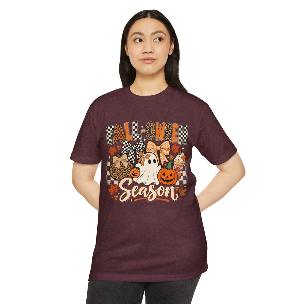 Falloween Season T-Shirt — Cute Ghost & Pumpkins Trick-or-Treat Tee