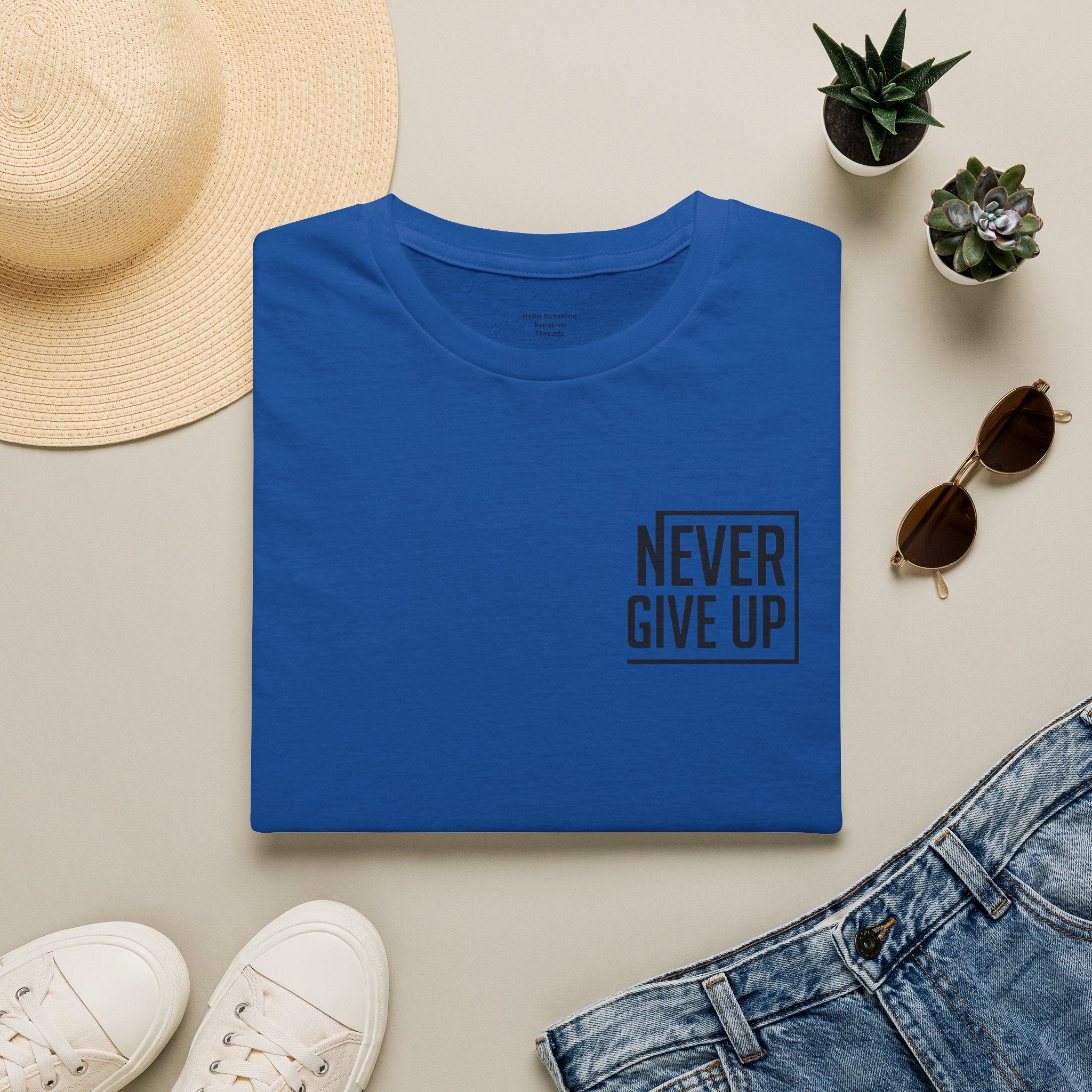 Never Give Up T-Shirt — Minimal Motivational Tee