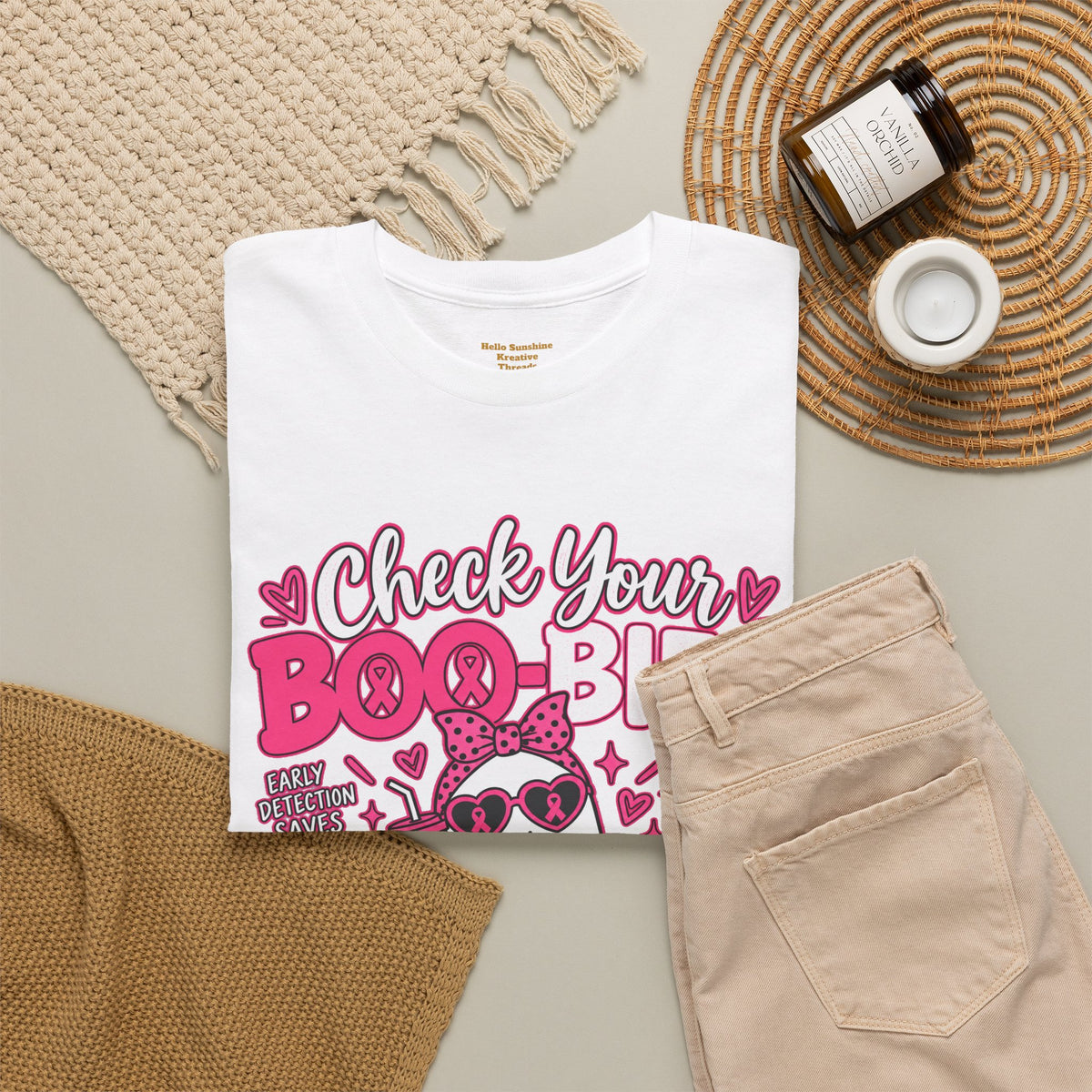Check Your Boo-bies Tee — Breast Cancer Awareness Ghost Graphic T-Shirt