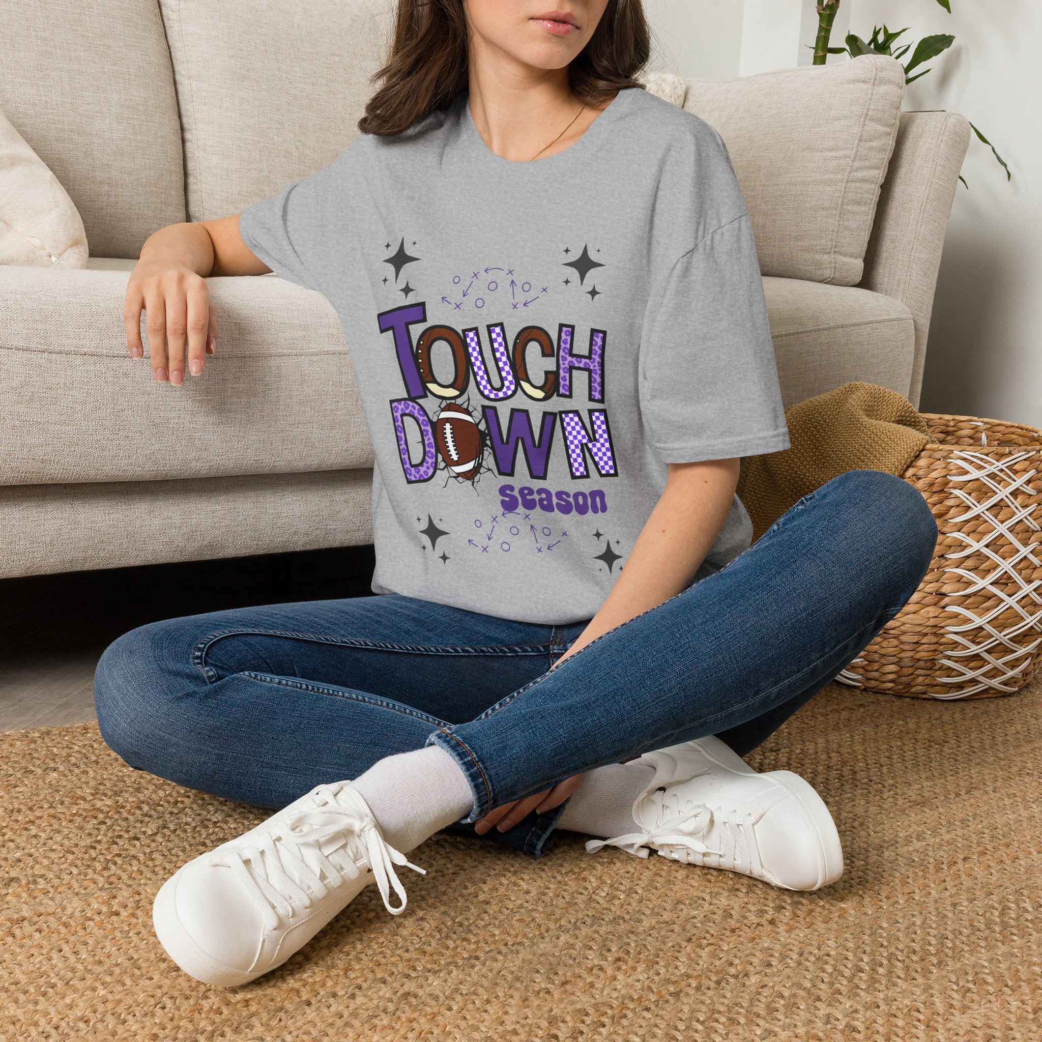 Touchdown Season T-Shirt — Fun Purple Football Graphic Tee