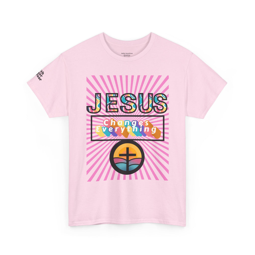 Jesus Changes Everything T-Shirt — Retro Rainbow Christian Faith Tee