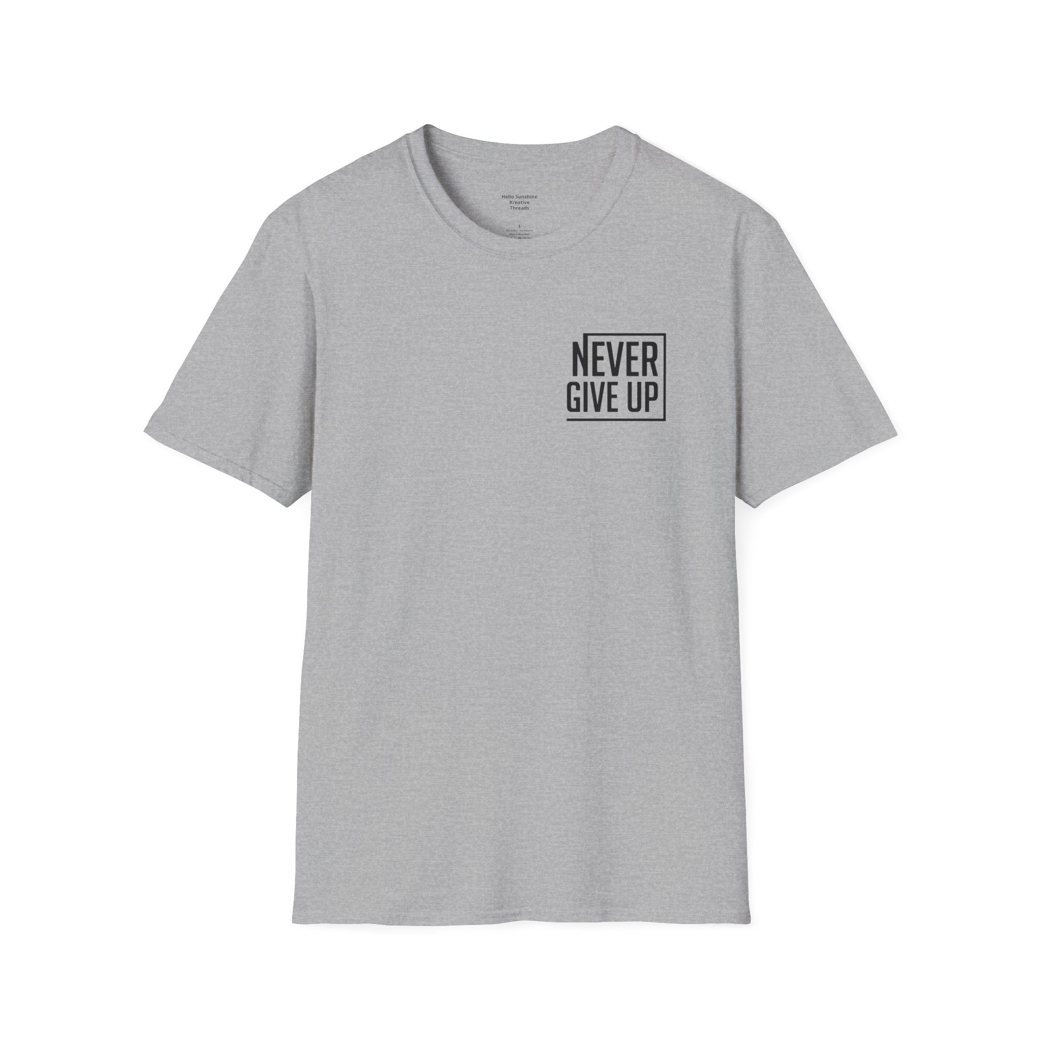 Never Give Up T-Shirt — Minimal Motivational Tee