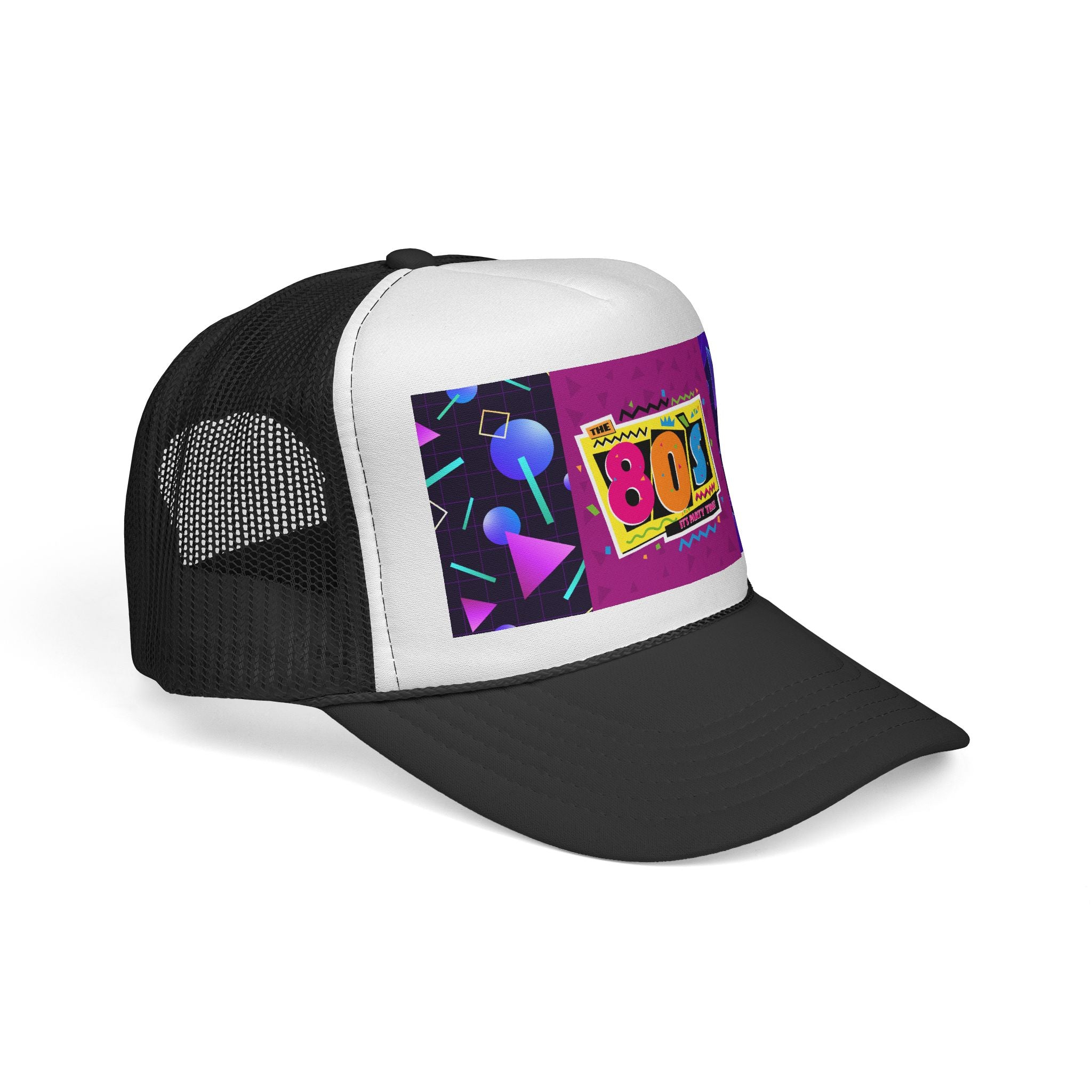 80s Retro Trucker Cap — Neon Memphis Design