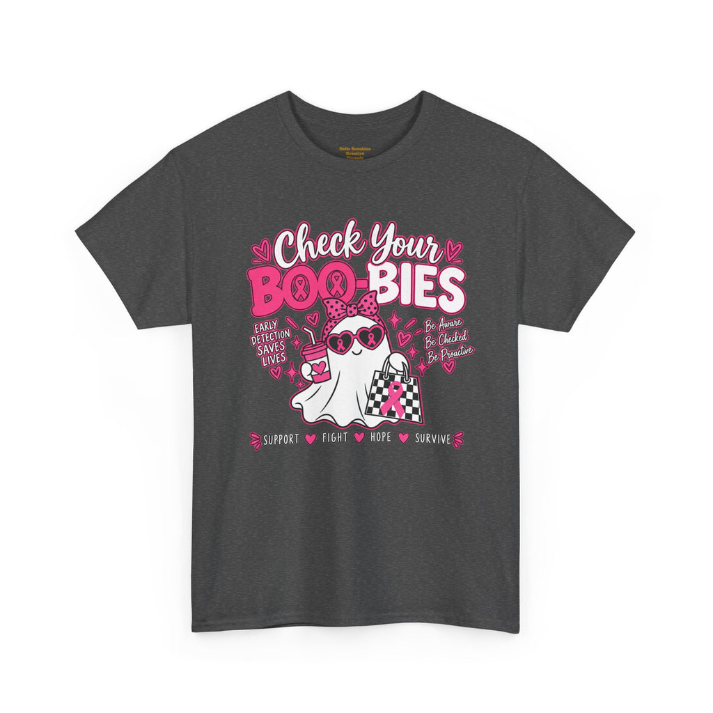 Check Your Boo-bies Tee — Breast Cancer Awareness Ghost Graphic T-Shirt