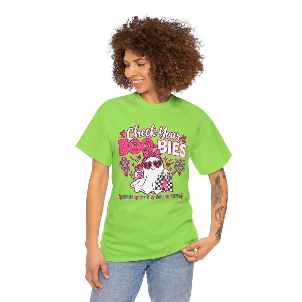 Check Your Boo-bies Tee — Breast Cancer Awareness Ghost Graphic T-Shirt