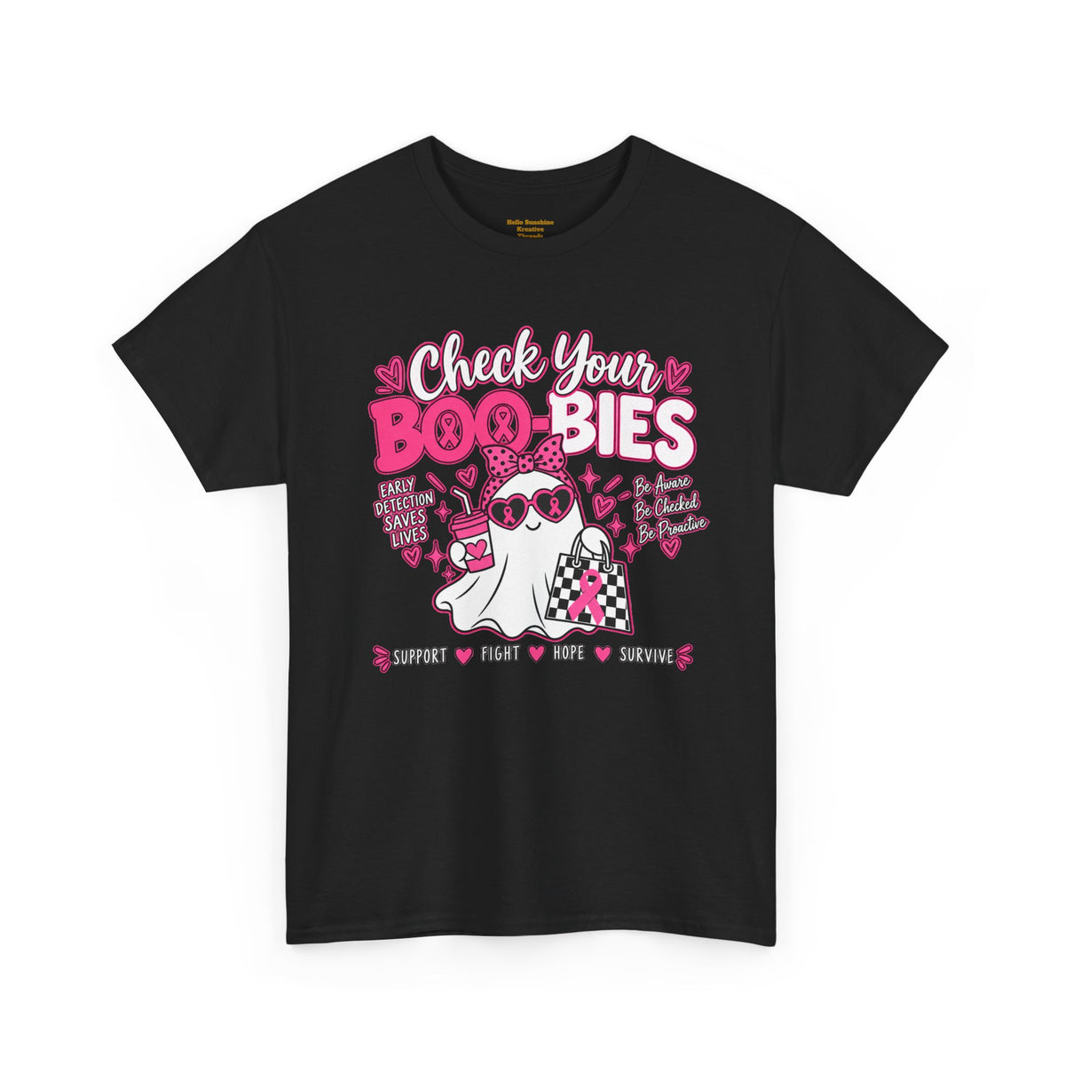 Check Your Boo-bies Tee — Breast Cancer Awareness Ghost Graphic T-Shirt