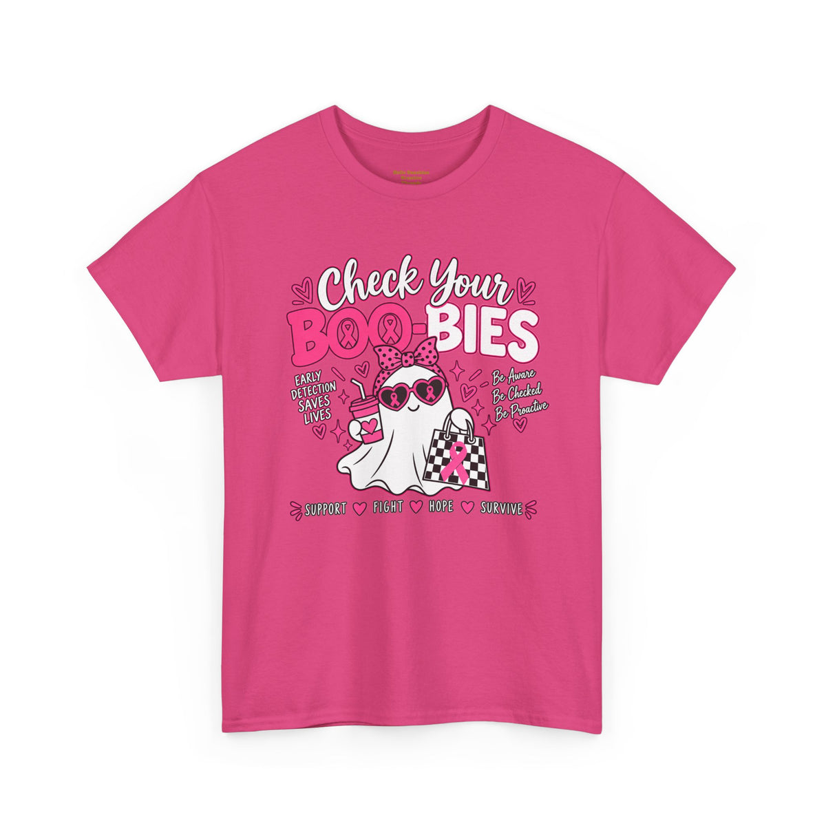 Check Your Boo-bies Tee — Breast Cancer Awareness Ghost Graphic T-Shirt