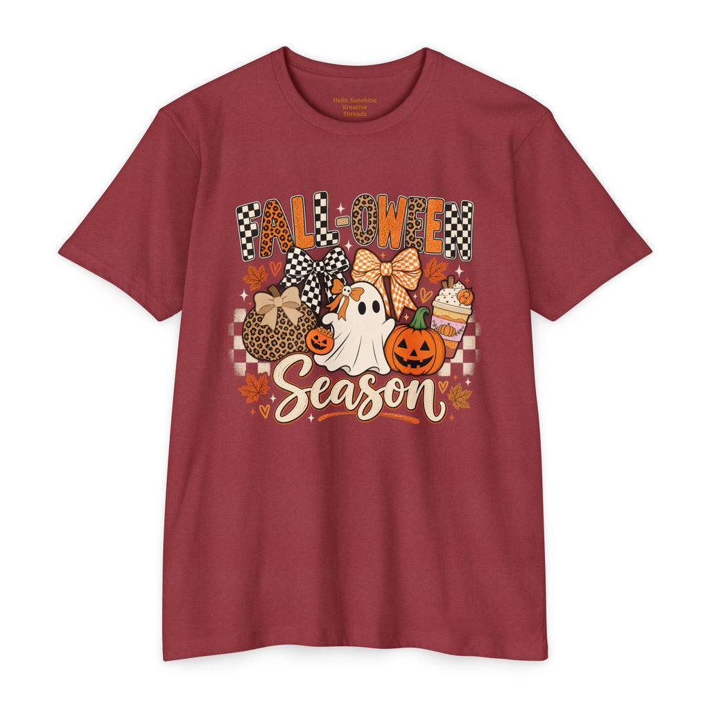 Falloween Season T-Shirt — Cute Ghost & Pumpkins Trick-or-Treat Tee
