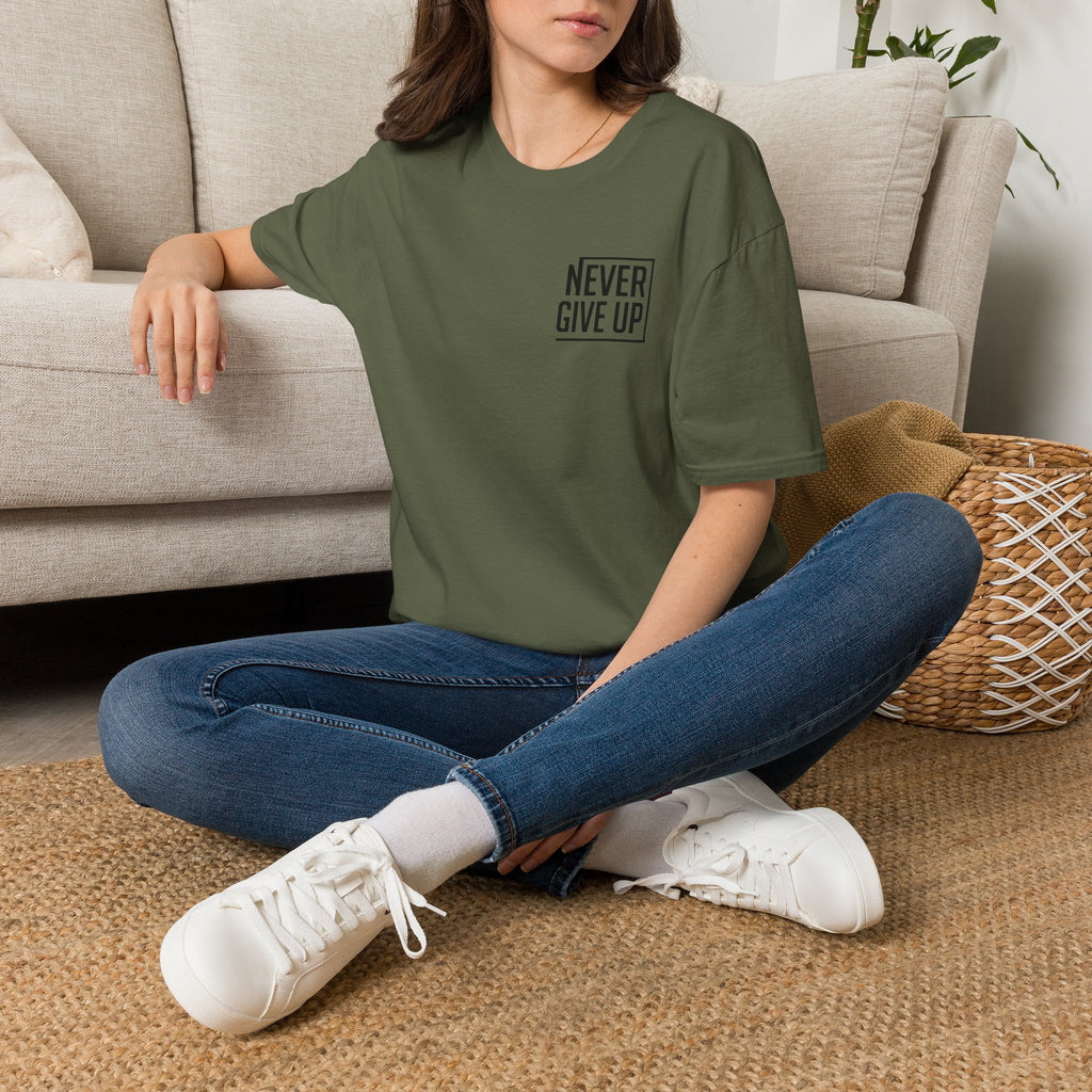 Never Give Up T-Shirt — Minimal Motivational Tee