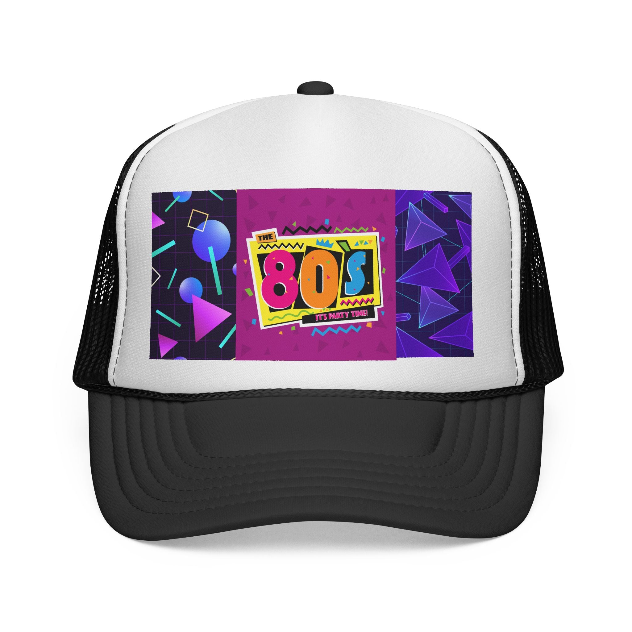 80s Retro Trucker Cap — Neon Memphis Design