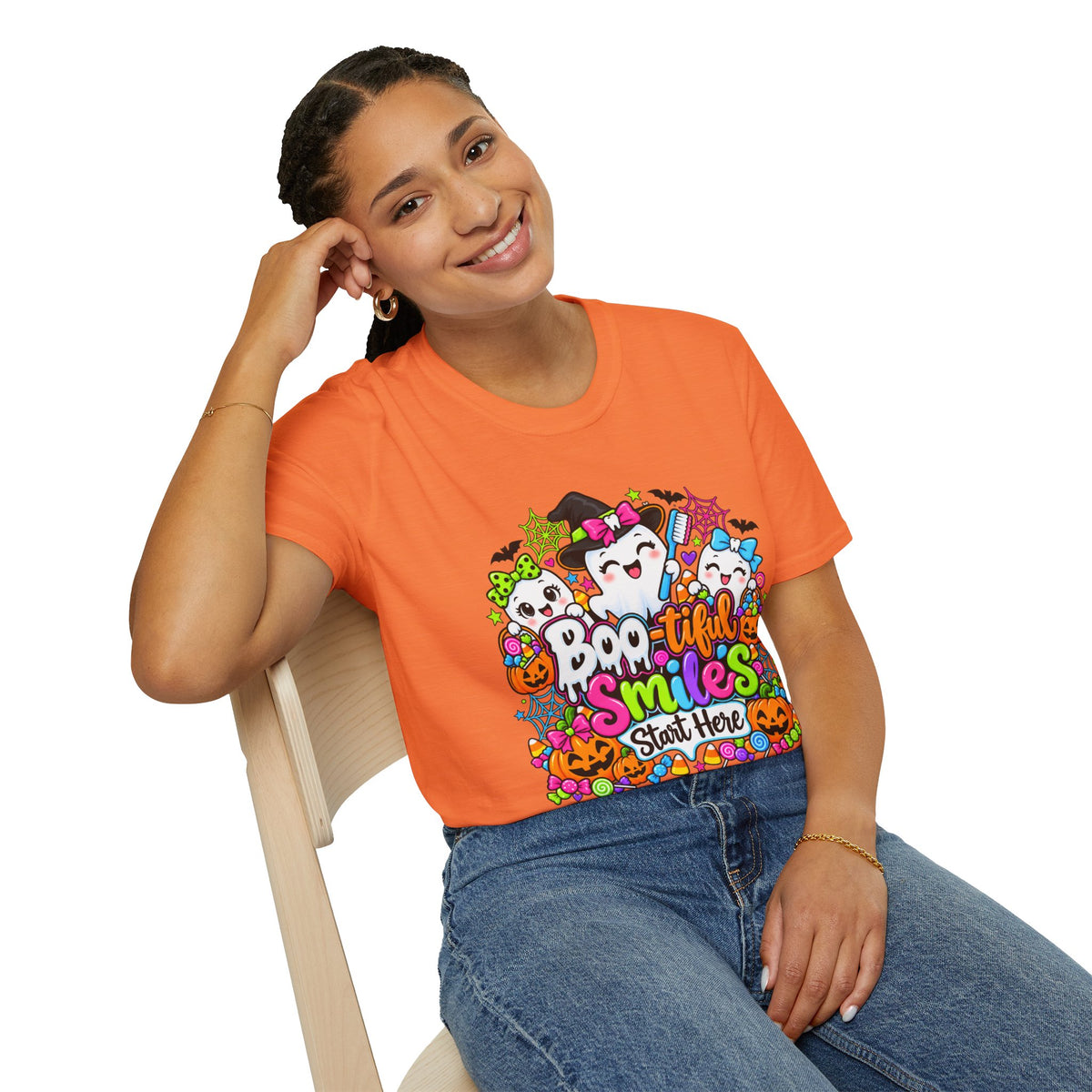 Boo-tiful Smiles Start Here Halloween T-Shirt