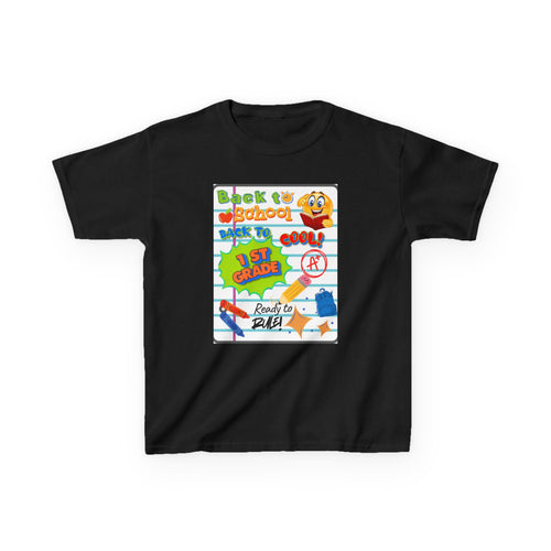 1st Grade Back to School Kids T‑Shirt - "Back to School" Lined Paper Design