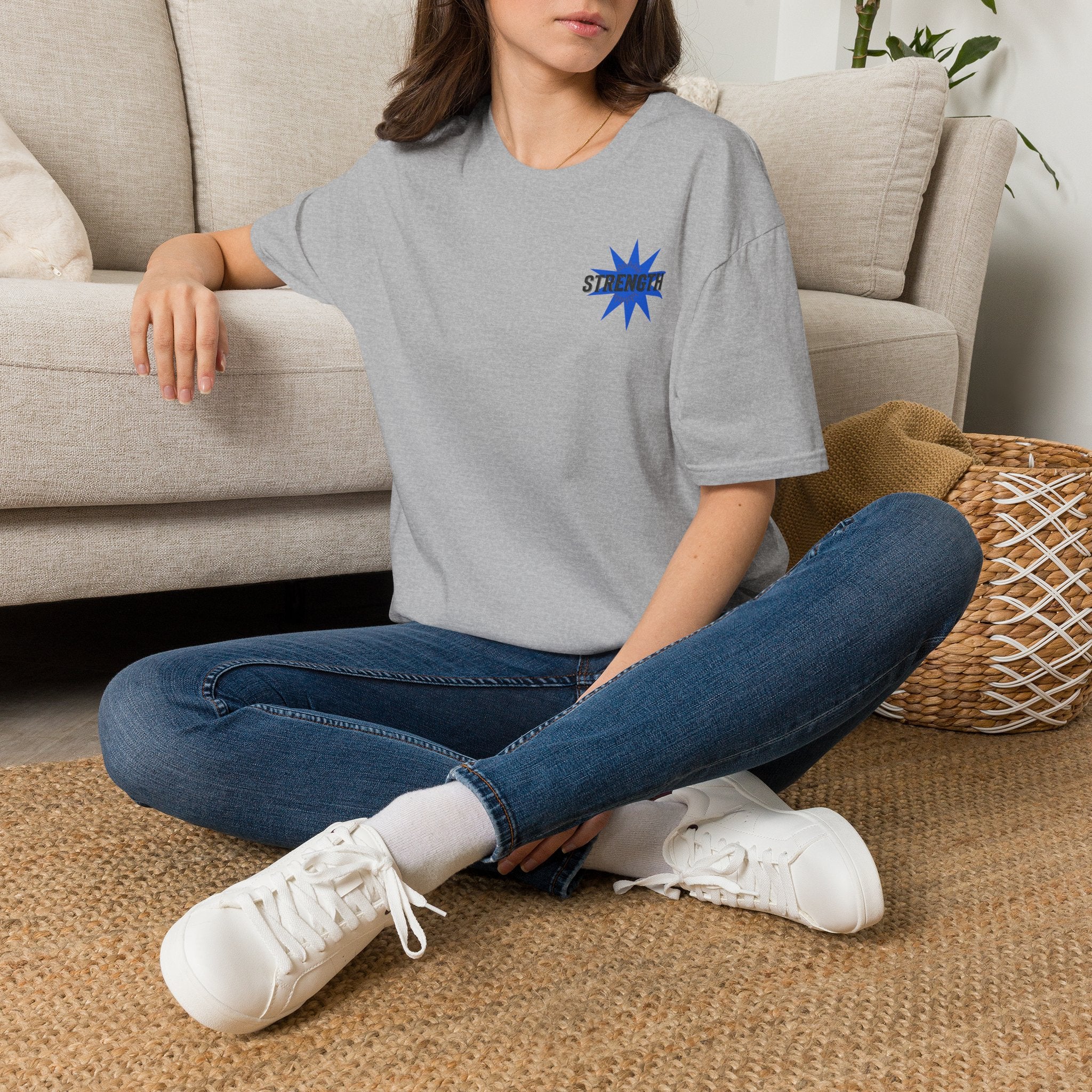Strength "You Can Do It" T-Shirt — Minimal Blue Logo Tee