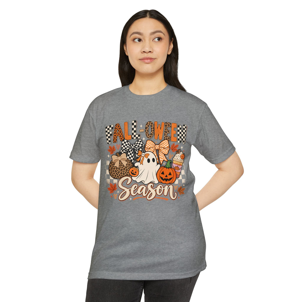 Falloween Season T-Shirt — Cute Ghost & Pumpkins Trick-or-Treat Tee