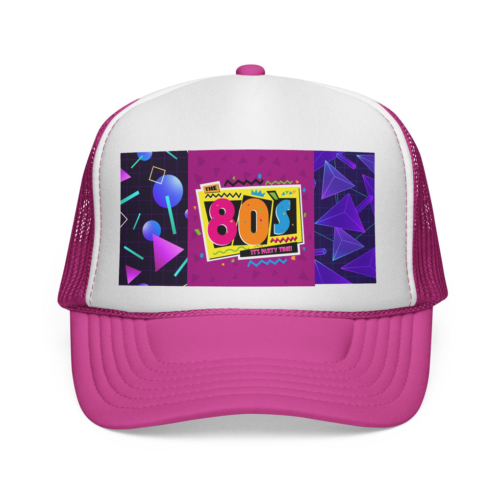 80s Retro Trucker Cap — Neon Memphis Design