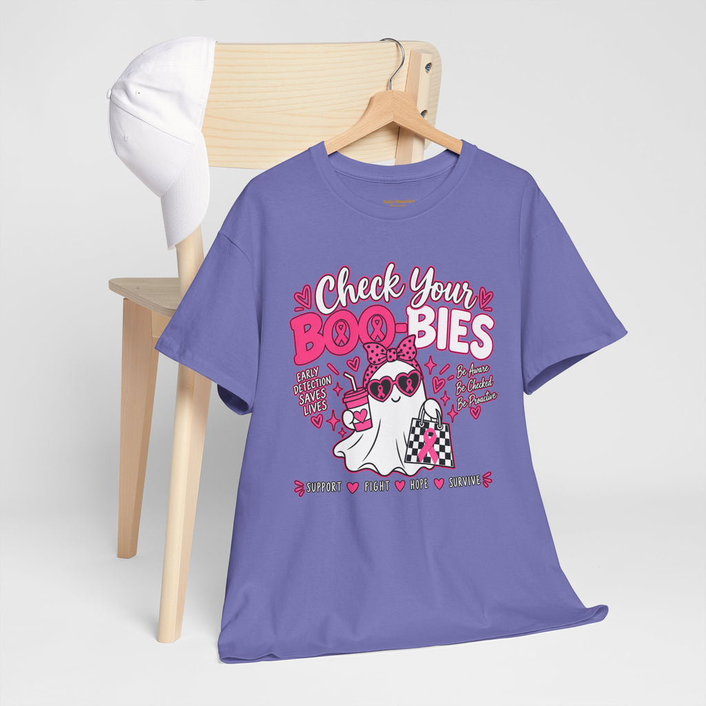 Check Your Boo-bies Tee — Breast Cancer Awareness Ghost Graphic T-Shirt