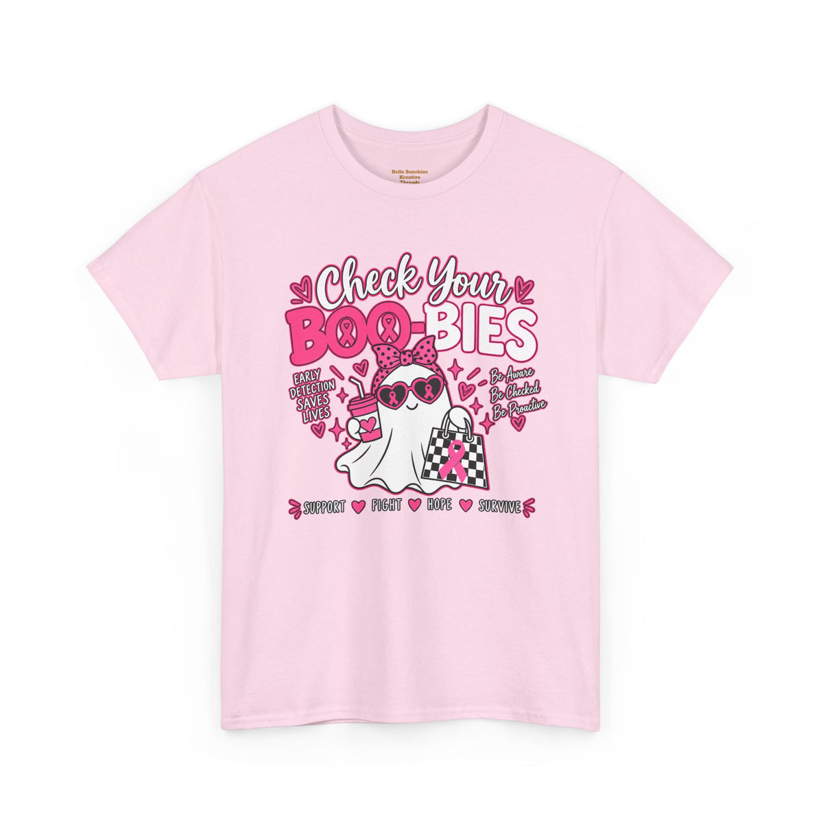 Check Your Boo-bies Tee — Breast Cancer Awareness Ghost Graphic T-Shirt