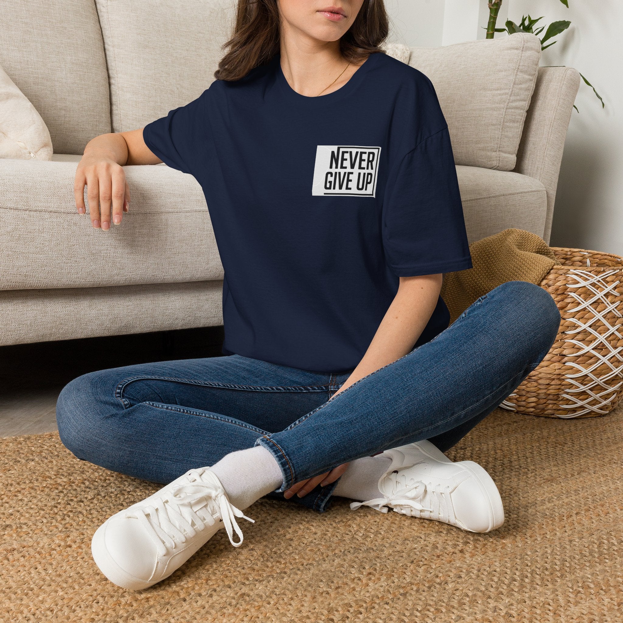 Never Give Up T-Shirt — Minimal Motivational Tee