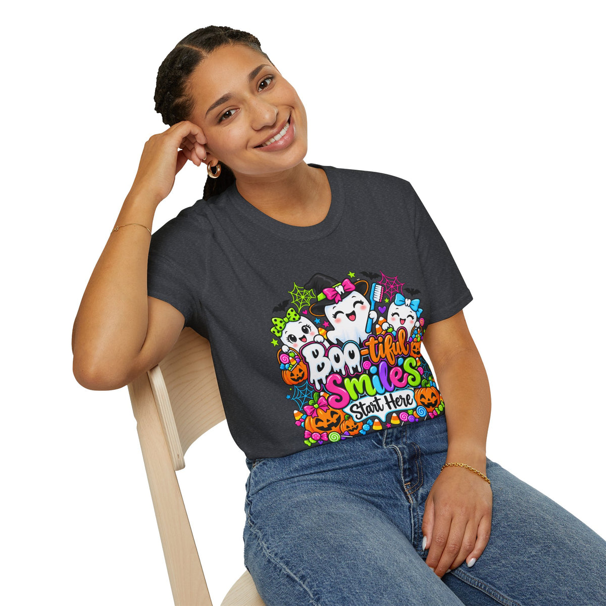 Boo-tiful Smiles Start Here Halloween T-Shirt