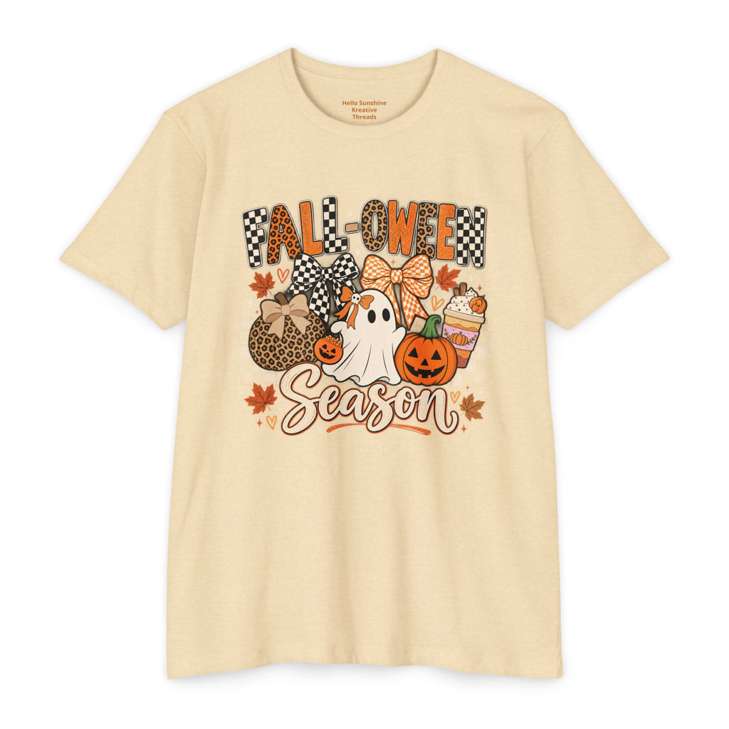 Falloween Season T-Shirt — Cute Ghost & Pumpkins Trick-or-Treat Tee