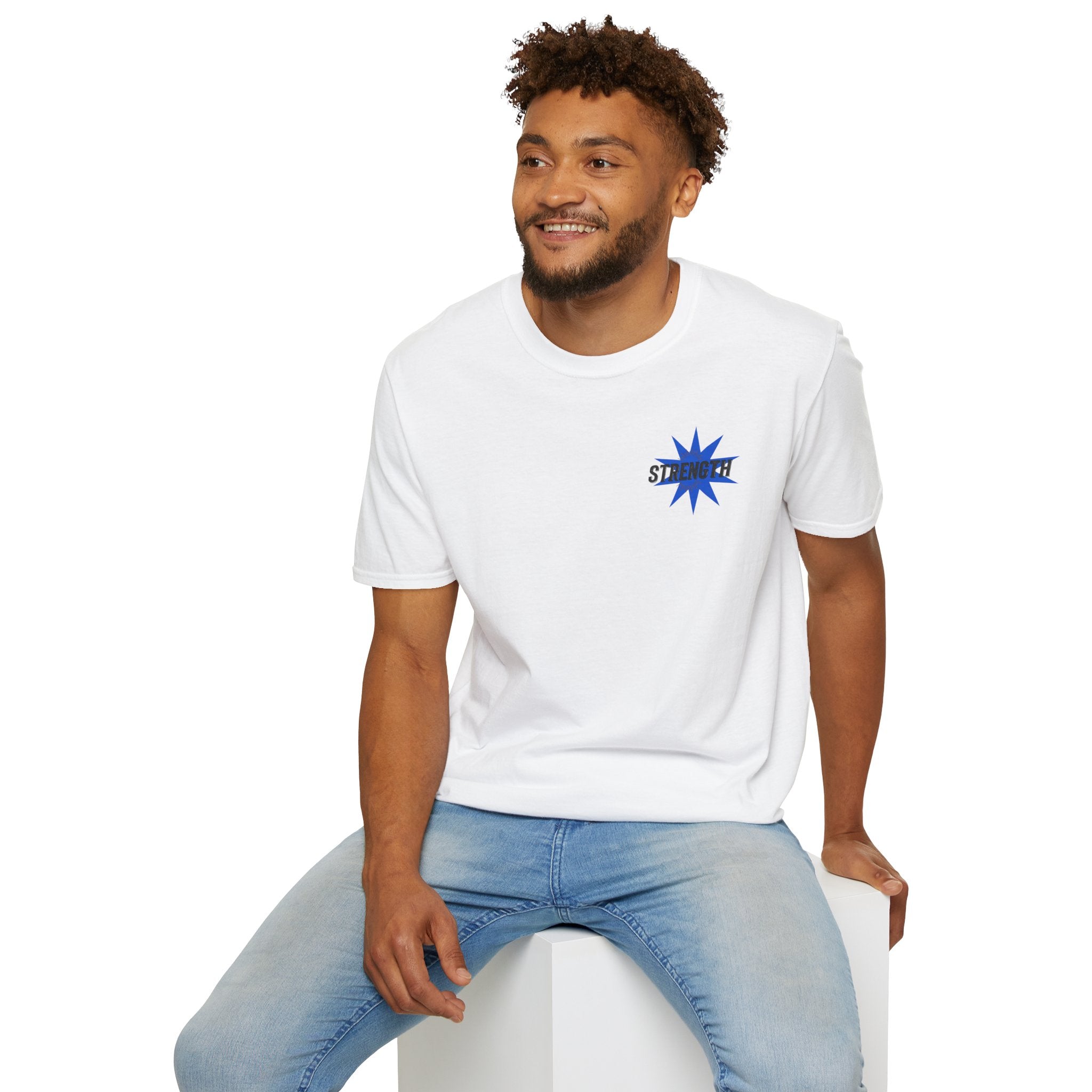 Strength "You Can Do It" T-Shirt — Minimal Blue Logo Tee